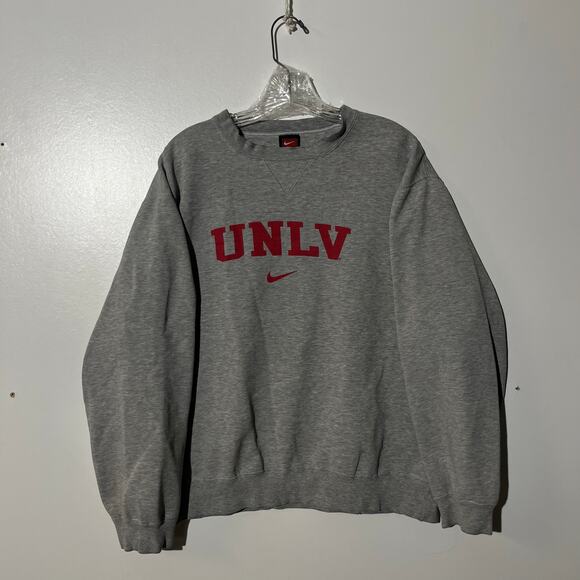 Vintage Nike UNLV Rebels College Retro Gray Pullover Sweater Men’s Size Large - Picture 1 of 7